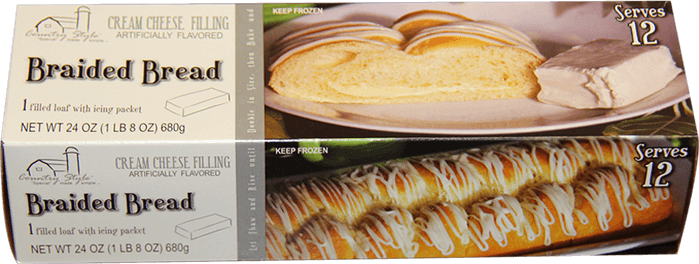Country Style Braided Bread Cream Cheese product packaging